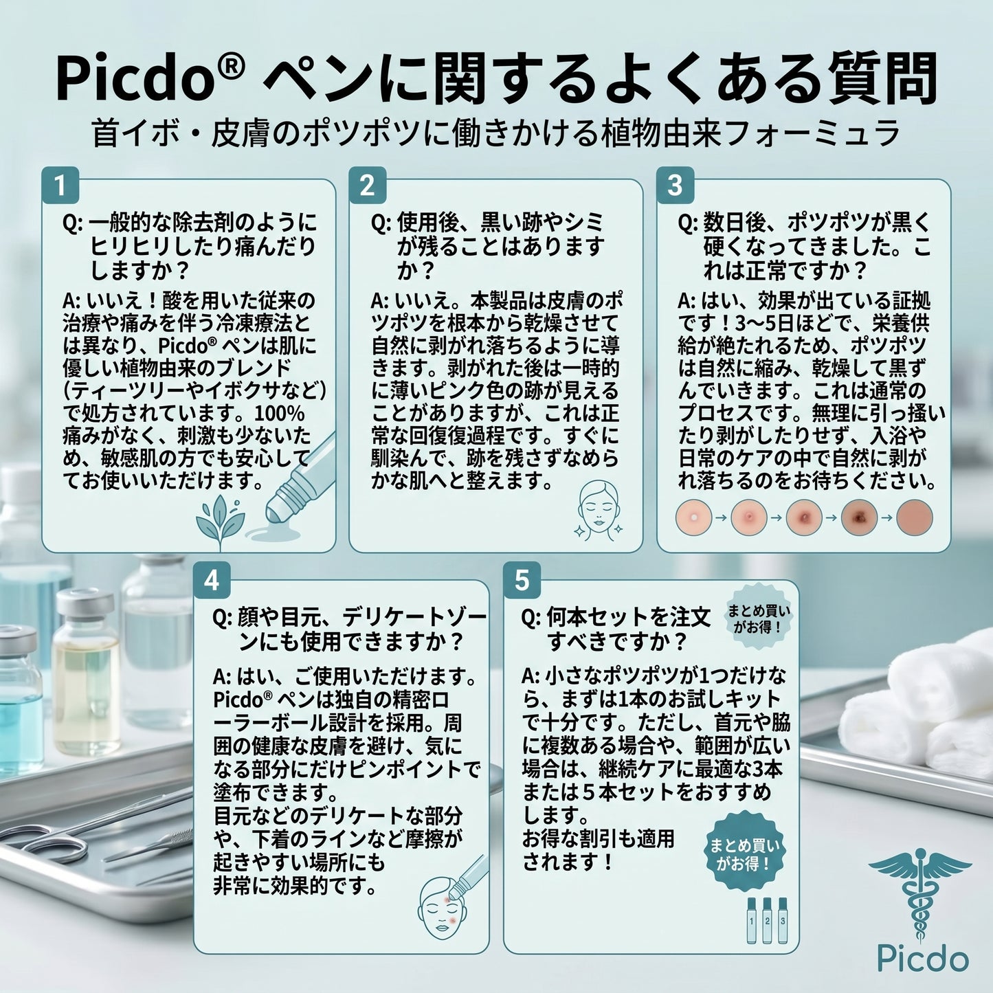 𝐏i𝐜𝐝o® 7日間 タグ＆スポットイレーサー（痛みゼロ・傷跡ゼロ ローラーボールタイプ）💪