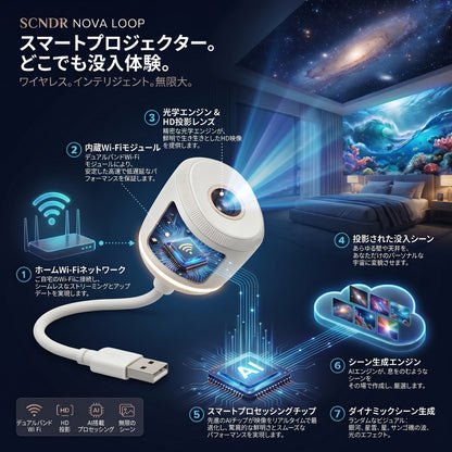 𝑺𝑪𝑵𝑫𝑹® 🌌 次世代ウルトラHD スマートダイナミック5D 没入型ホログラフィック・アンビエントプロジェクションランプ ⭐
